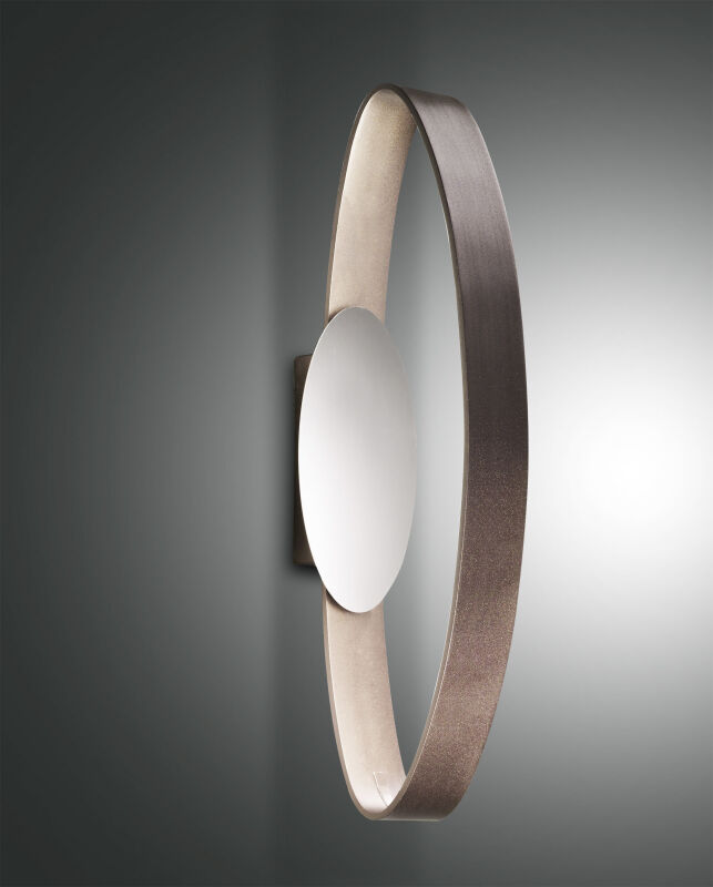 stylische LED Badwandleuchte Gaby xl braun metallic von Fabas Luce