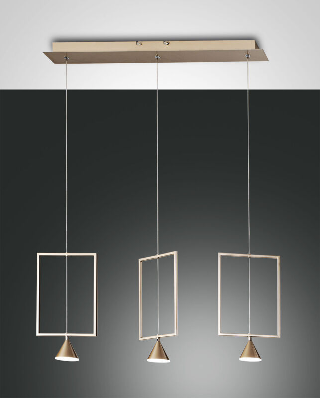 ungewöhnliche LED Pendelleuchte Sirio mattgold von Fabas Luce
