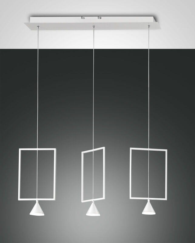 ungewöhnliche LED Pendelleuchte Sirio weiß von Fabas Luce
