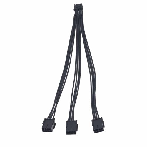 Fabater 12vhpwr 16-poliges Rechtwinkliges Kabel, Nylon mit Guter Leitfähigkeit, 16-poliges auf 3 X 8-poliges PCIe-Kabel für 3090TI-Grafikkarte (Black) von Fabater