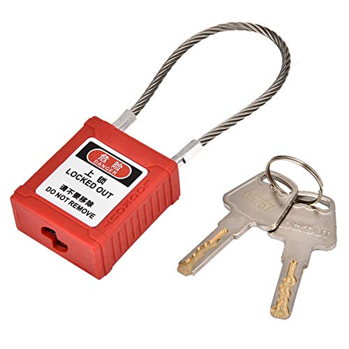 Engineering Safety Lockout Lock, Lockout Vorhängeschloss Metall Vorhängeschloss, Edelstahlseil für zu Hause von Fabater