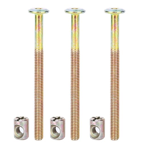 Fabater 10 Qualitätsstücke M6 Kohlestahlmöbel und Würfel Kit für Feste Befestigung, Geeignet für Projekte Zum Zusammenbau von Holzmöbeln und Bauarbeiten (60 mm) von Fabater