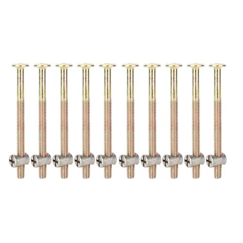 Fabater 10 Qualitätsstücke M6 Kohlestahlmöbel und Würfel Kit für Feste Befestigung, Geeignet für Projekte Zum Zusammenbau von Holzmöbeln und Bauarbeiten (80 mm) von Fabater