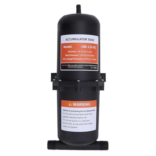 Fabater 1l Konstanter Drucktank für Bootsanhänger, Akkumulatortank des Glatten Wasserstroms, Maximal 125psi, Einfache Installation, Wohnmobil und Bootsgebrauch von Fabater