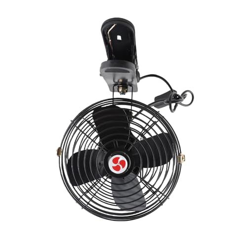 Fabater Autokühlung Ventilator Metall Bau Ruhigbetrieb Kraftstoffeffizientes Sicheres Montageklamm für Autowagen SUV RV -Boot Schwarz 8in (DC12V) von Fabater
