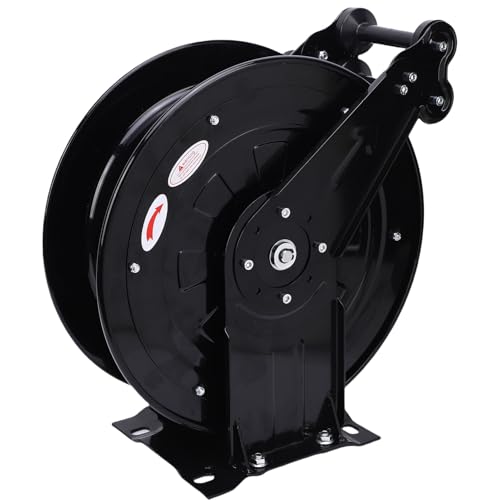 Fabater Druckwaschschlauchrolle, 4000 Psi Power Wascherschlauchrolle, 3/8inx32,81ft Druckwaschmaschine Einverrückte Auto -Rückspulen -Schlauchrolle mit 4,9 -Fuß -Schlauch und von Fabater