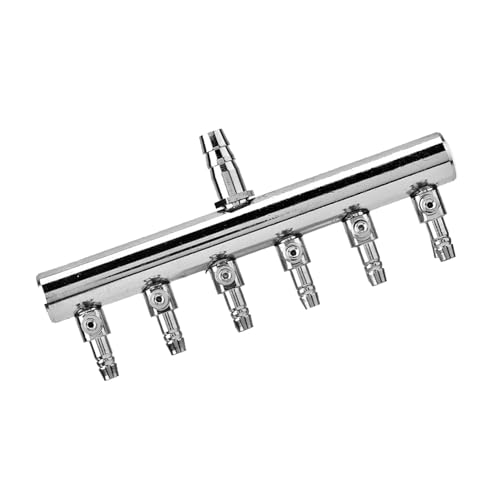 Fabater Edelstahl -Aquariumluftströmungsventil für eine Präzise Luftstromregelung bei Sauerstoffbelüftungspumpenzubehör für Aquarium- und Aquakulturanwendungen (8-Turn 4mm Sechsloch-Splitter) von Fabater