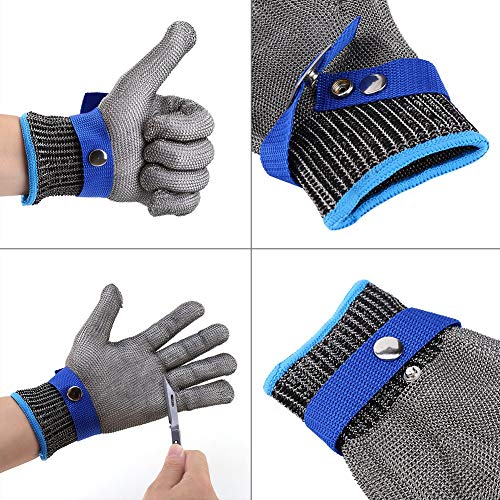Fabater Industrielle Schutzhandschuhe - Schnittschutz Stabsistentem Edelstahldraht -Metallnetz Metzger Baumwollhandschuh Schutzanpassung für Industriearbeiter von Fabater