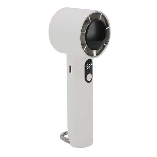 Fabater Kleiner Taschenlüfter 5 Geschwindigkeiten Ruhiger Handschreiber -Lüfter für Travel Beach Outdoor, Lipo -Batterie 3000mah (WHITE) von Fabater