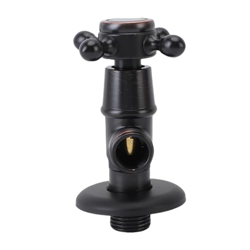 Fabater Kupfer Explosions -Proof -Winkel Stoppventil für Heißes und Kaltes Wasser Ausgeschaltet, Einfache Installation für die Renovierung der Heimat, Vintage Wasserstoppventil (BLACK) von Fabater