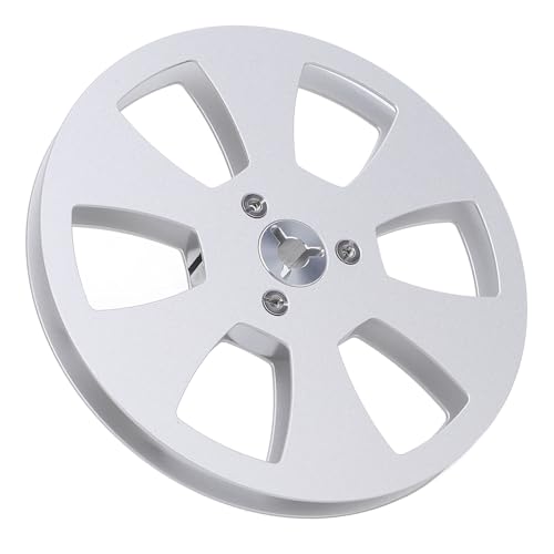 Fabater Leere Bandrolle Leichtes Gewicht 5 in Audioaufzeichnungsrolle für Einige Studien Aluminiumlegierung 6 Löcher [Roll Zum Kassettenrekorder] (SILVER) von Fabater