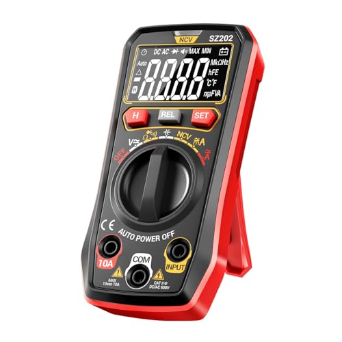 Fabater Pocket Multimeter, Tragbares Spannungsmessgerät mit Einem Ausgedehnbaren Ständer, Leicht zu Lesende Diodenprüfer für Hobbyisten (Rot) von Fabater