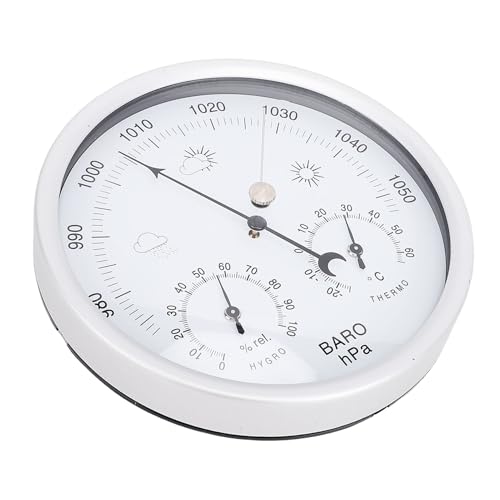 Fabater Runde Wetterstation Aluminiumlegierung Barometer Hygrometer für den Innenraum Im Freien in Silber 5,2 Zoll Durchmesser Geschenkidee für Wohnkultur Fabater Runde Wetterstation Aluminiumlegierung Barometer Hygrometer für den Innenraum Im Freien in Silber 5,2 Zoll Durchmesser Geschenkidee für Wohnkultur von Fabater