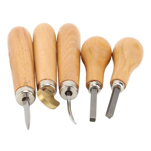 Fabater Schmuckstein -Einstellungswerkzeug Ergonomische Holzgriff Steinsteinschieber für Professionelle Juwelieranfänger, 5pcs Stone -Einstellung und Lünette Set für Breite Anwendung von Fabater