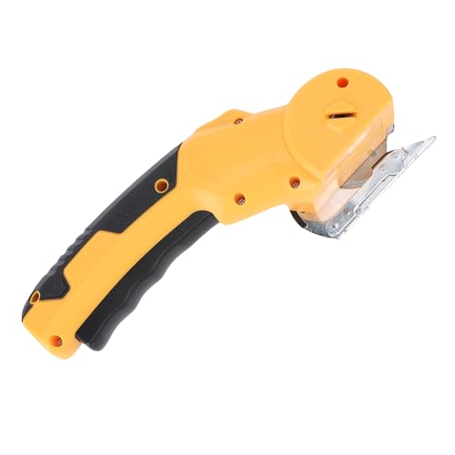 Fabater Schnurlose Elektrische Stoffschere Effizient und Schnelles Schneiden für Stoffleder, Geeignet für Tägliche Leichte Arbeit und Kunsthandwerk (YELLOW) von Fabater