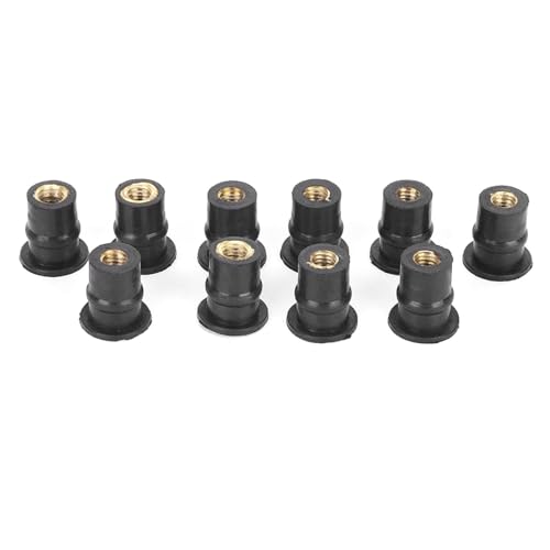 Fabater Schwarz M5 Gummi -Wellnuts 5 Mm/0,2 Zoll Metrik für Motorrad -Windschutzscheibe Schrauben, 10 pcs von Fabater