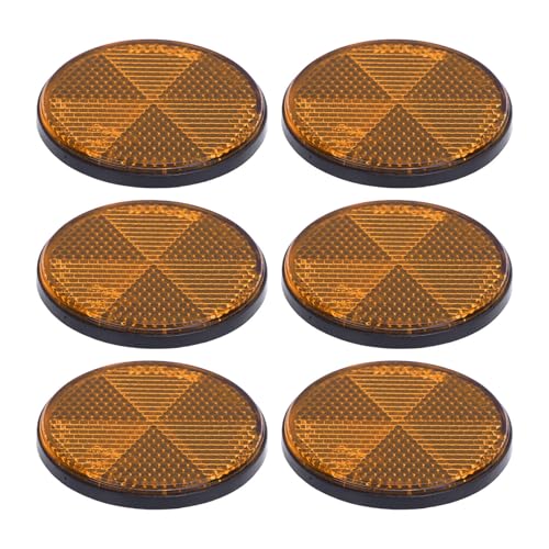 Fabater Selbstkleber Runde Reflektoren Hoher Sichtbarkeitssicherheitsreflektor für Auffahrtstunnel, 6pcs 2.24in Reflektoren für Post (YELLOW) von Fabater