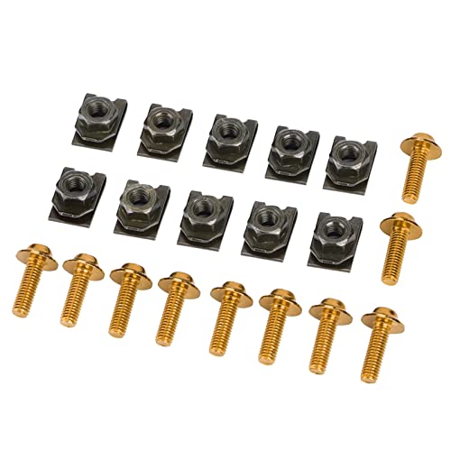 Fabater Stilvoller Motorradverkleidungskörper Screw/Fastener Kit Lange Dauerhafter Glanz Direkter Ersatz für Lagerschrauben für Anfängerfahrer (GOLD) von Fabater