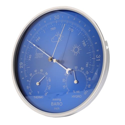Fabater Thermometer Barometer Hygrometer Genaues Wetterwerkzeug für die Gesamte Jahreszeit Im Innenbereich Blau 180 Mm von Fabater