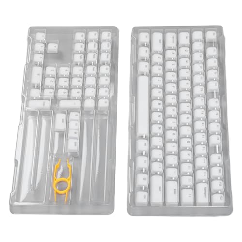 PBT-Tastenkappen, Doppellagige Mechanische Tastatur-Tastenkappen, 113 Tasten für Mechanische Tastaturen (White) von Fabater