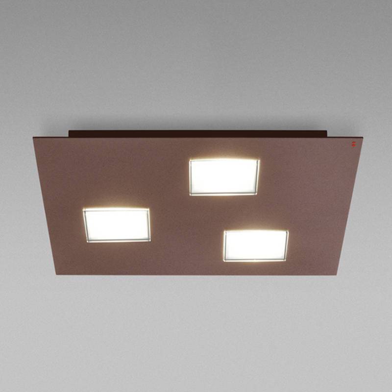 Fabbian Quarter - braune LED-Deckenlampe 3flg. von Fabbian