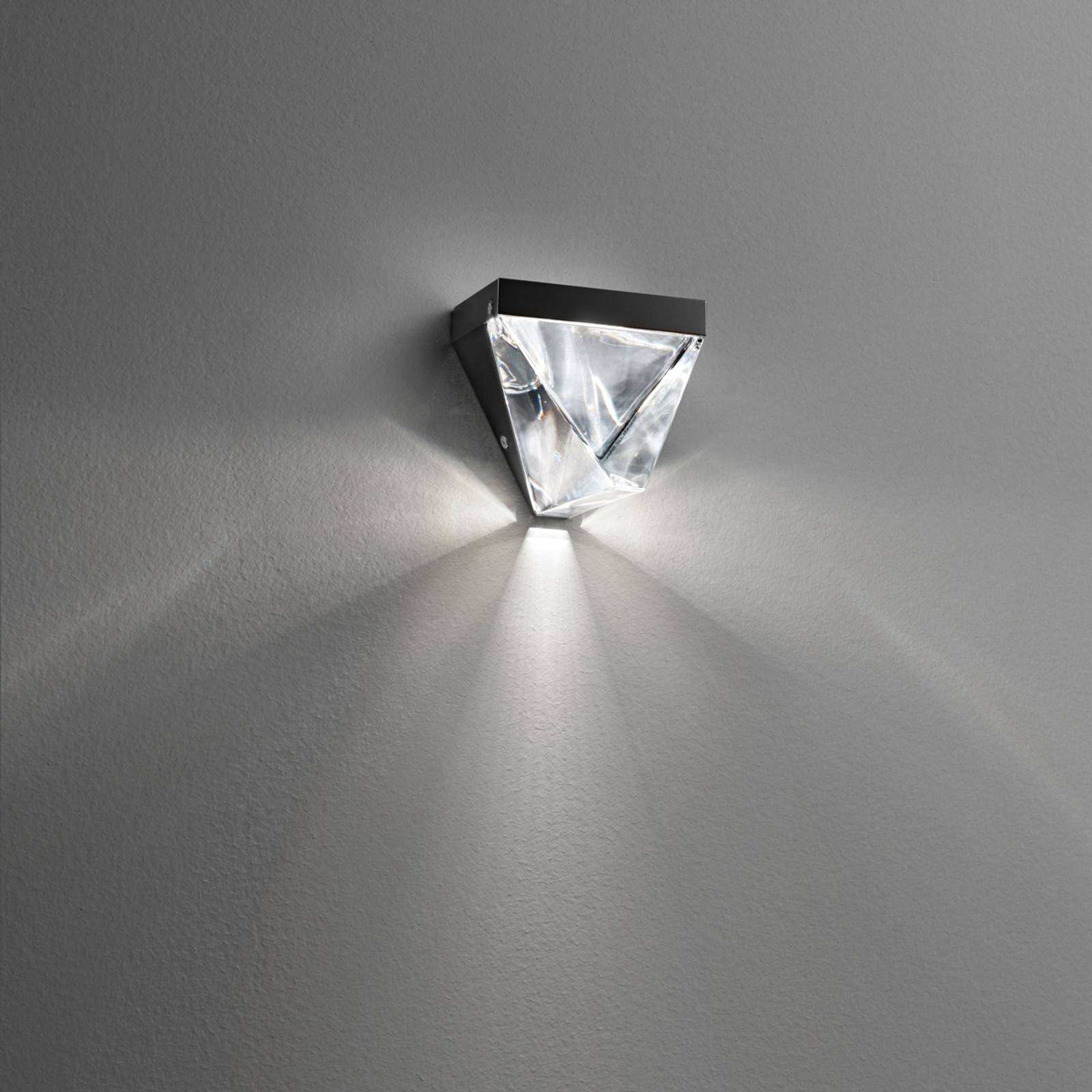 Fabbian Tripla - Kristall-LED-Wandlampe, anthrazit von Fabbian