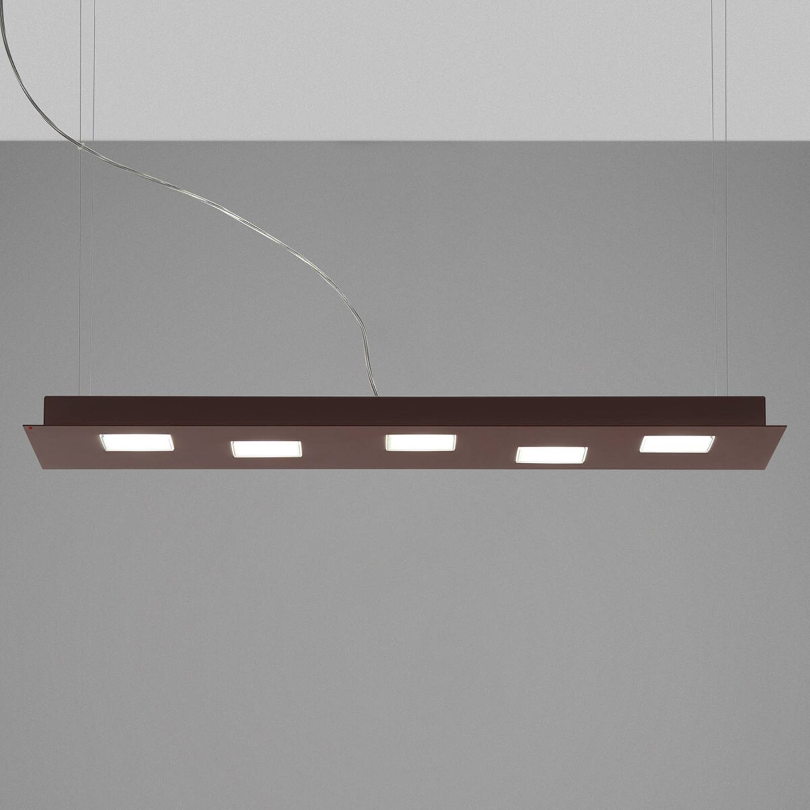 Fabbian Quarter - braune LED-Hängeleuchte 5flg. Fabbian Quarter - braune LED-Hängeleuchte 5flg. von Fabbian