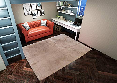 Fabelia Hochflor Langflor Shaggy Teppich Whirly (Beige, 90 cm x 160 cm) von Fabelia