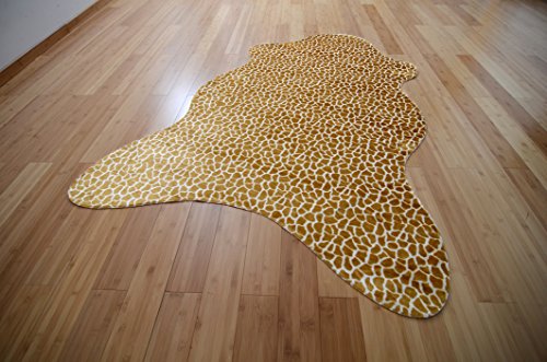 Fabelia Tierfell-Teppich Ameiny - Wildtiere Kunstfell - als Teppich, Sofa-Auflage, für Kostüme und Karnevalsmaterial (120 cm x 170 cm Tierform, Giraffe) von Fabelia