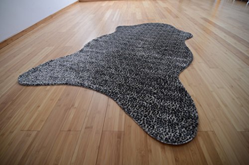 Fabelia Tierfell-Teppich Ameiny - Wildtiere Kunstfell - als Teppich, Sofa-Auflage, für Kostüme und Karnevalsmaterial (120 cm x 170 cm Tierform, Schneeleopard) von Fabelia