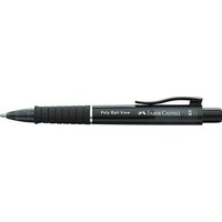 FABER-CASTELL Kugelschreiber Poly Ball View schwarz/transparent, Schreibfarbe: blau, 1 St. von Faber-Castell