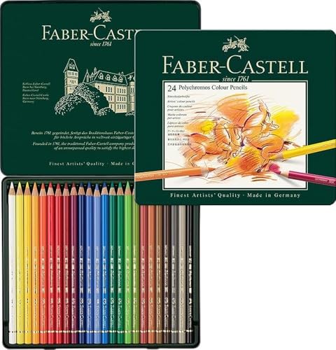 Faber-Castell 110024 - Künstlerfarbstift, 24 Polychromos Metalletui von Faber-Castell