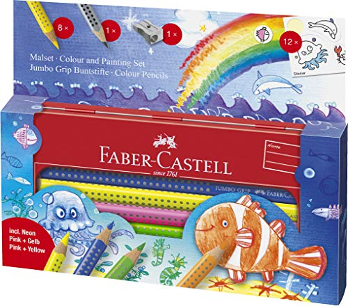 Faber-Castell 110908 - Malset Jumbo Grip Unterwasserwelt, im Metall-Etui von Faber-Castell