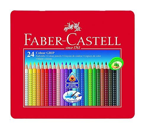 FABER-CASTELL 112423 - Farbstifte Colour GRIP 2001, 24er Metalletui von FABER-CASTELL