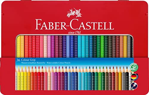 Faber-Castell 112435 - Buntstifte Colour Grip 2001, 36er Metalletui von Faber-Castell