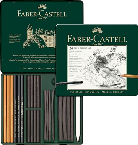 Faber-Castell 112978 - Pitt Kohle Set im Metalletui, 24-teilig von Faber-Castell