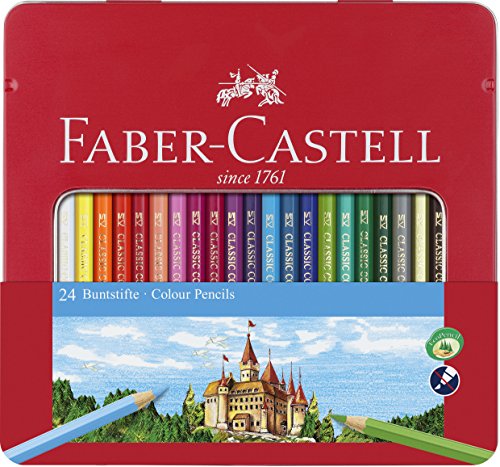 Faber-Castell 115824 - Buntstift Hexagonal, 24er Metalletui von Faber-Castell