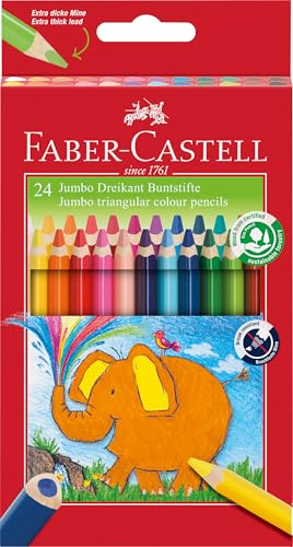 Faber-Castell 116524 - Jumbo Buntstifte dreikant, 5.4 mm, 24er Karton von Faber-Castell