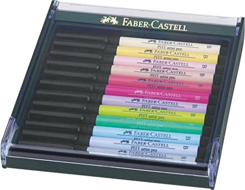 Faber-Castell 267420 - Tuschezeichner Pitt Artist Pen brush, 12-er Packung, Pastell von Faber-Castell