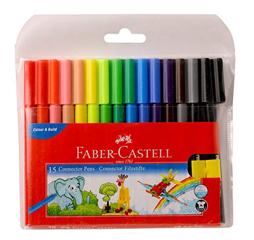 Faber Castell 15 Sketch Pens Clip-On Connector Colour Color Marker Pen Set by Faber-Castell von Faber Castell