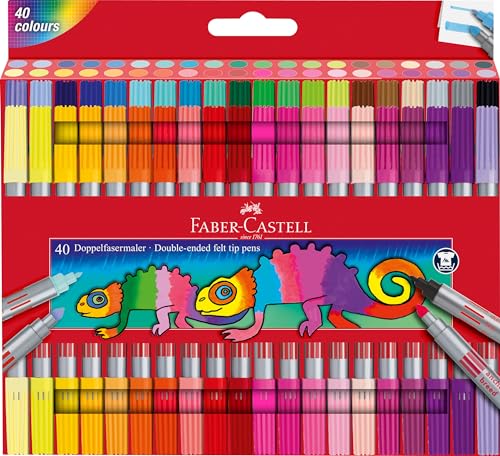 FABER-CASTELL 151140 - Filzstifte Set mit 40 Doppelfasermaler für Kinder und Erwachsene von FABER-CASTELL