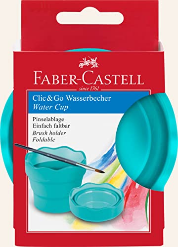 Faber-Castell 181580 - Wasserbecher CLIC & GO, türkis, 1 Stück von Faber-Castell