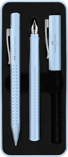 Faber-Castell 201524 - Geschenkset Grip 2010 sky blau, mit Füller M und Kugelschreiber XB, im Metalletui von Faber-Castell