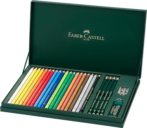 Faber-Castell 210051 - Geschenkset Mixed Media Polychromos, 20 Stifte mit Zubehör, bunt von Faber-Castell