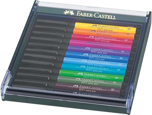 Faber-Castell 267421 - Tuschezeichner Pitt Artist Pen brush, 12-er Packung, Basic von Faber-Castell