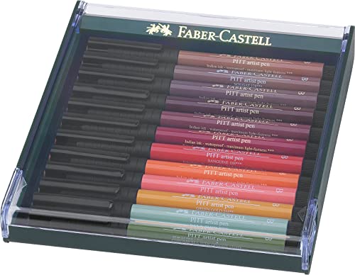 Faber-Castell 267422 - Tuschezeichner Pitt Artist Pen, 12er Packung, Erdfarben von Faber-Castell