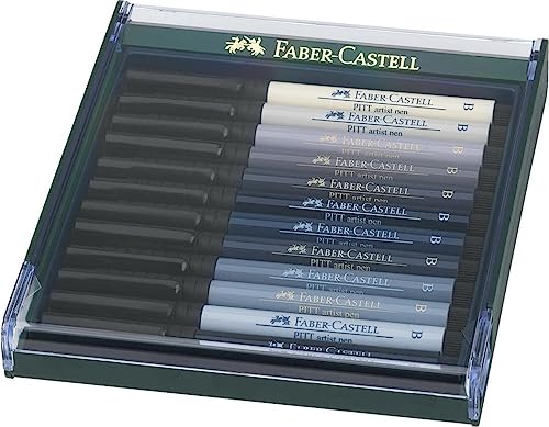 Faber-Castell 267423 - Tuschezeichner Pitt Artist Pen brush, 12-er Packung, Grautöne von Faber-Castell