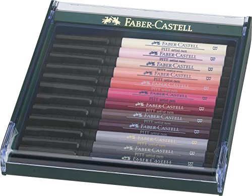 Faber-Castell 267424 - Tuschezeichner Pitt Artist Pen, 12er Packung, Hauttöne von Faber-Castell