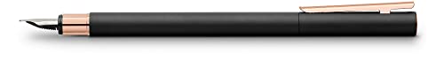 Faber-Castell 343103 - Füller Neo Slim Metall, Federbreite B, schwarz mit rosegold von Faber-Castell