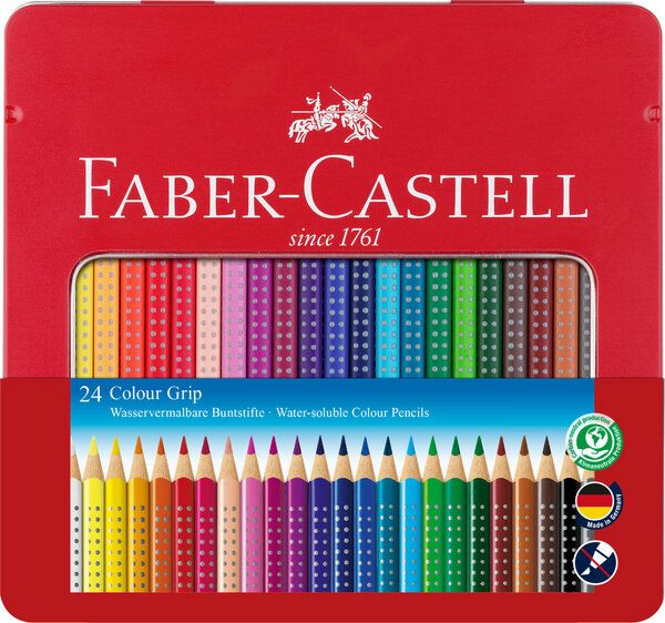Faber-Castell Buntstift Colour Grip 24er-Metalletui von Faber-Castell